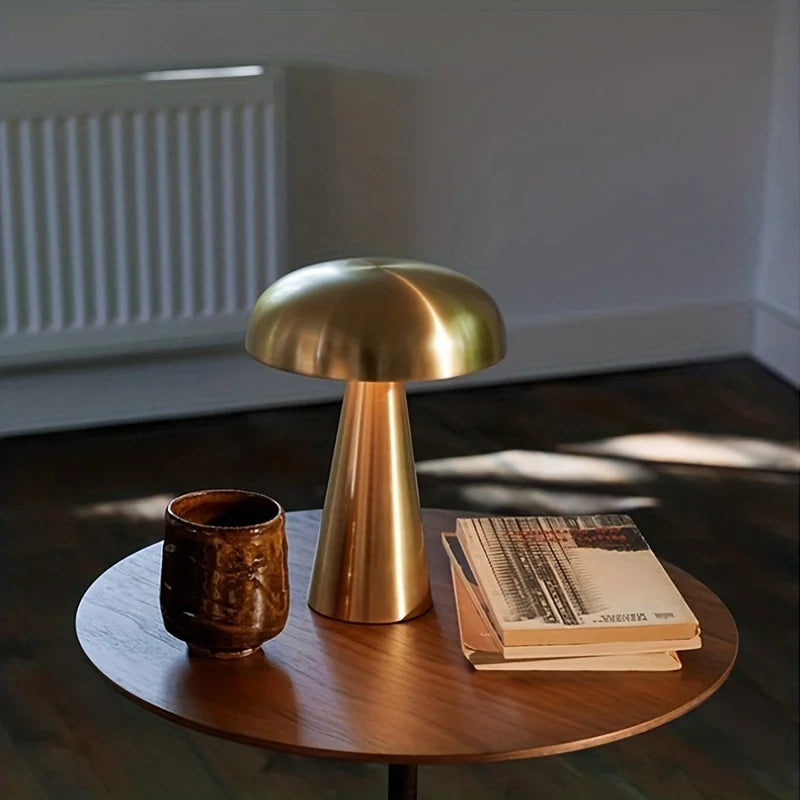 Rechargeable Mushroom Table Lamp: Stylish, Cordless, and Adjustable Lighting