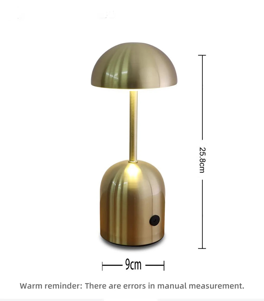 Portable Modern Metal Dimmable Table Lamp: USB Rechargeable Atmosphere Light