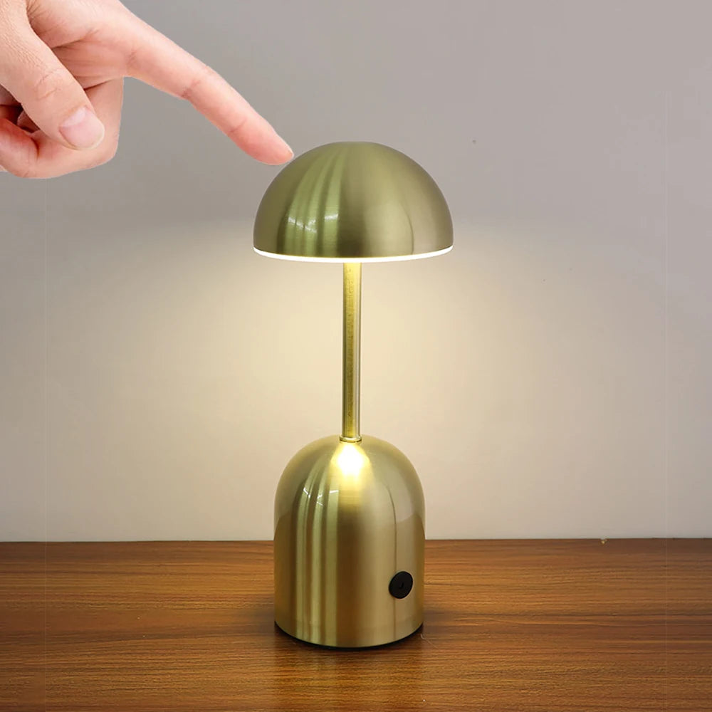 Portable Modern Metal Dimmable Table Lamp: USB Rechargeable Atmosphere Light